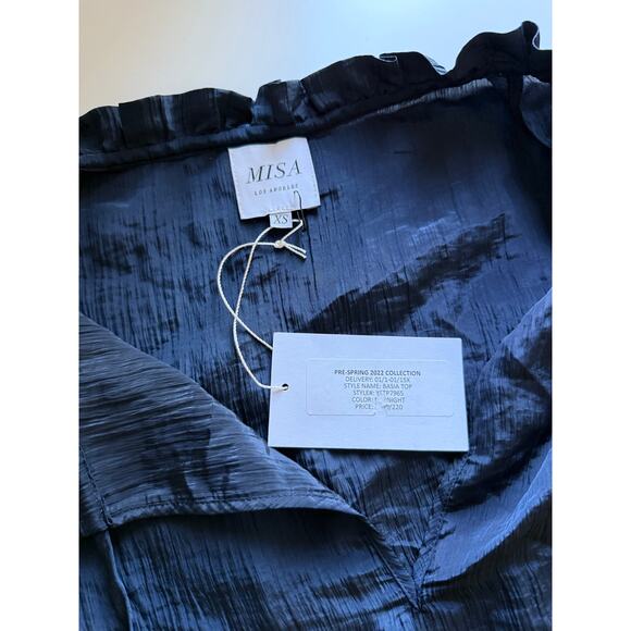$220 NEW Misa LA Basia Top - Midnight Navy - XS - Picture 8 of 9